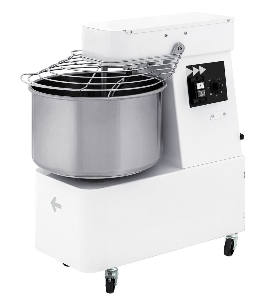 Pétrin à spirale avec tête et cuve fixes, 2 vitesses, HENDI, 88 kg/h, 32L, 400V/1700W, 430x740x(H)820mm