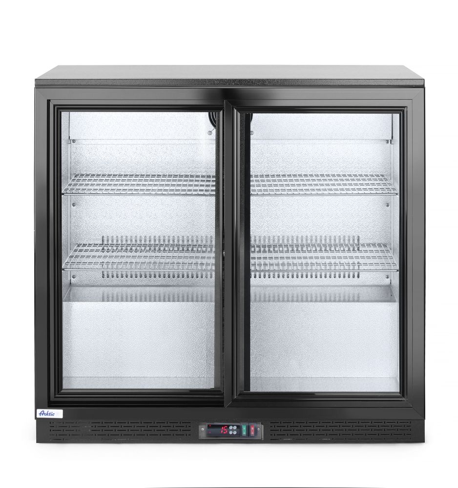 Arrière de bar avec portes coulissantes doubles, Arktic, 158L, Noir, 220-240V/160W, 900x520x(H)865mm