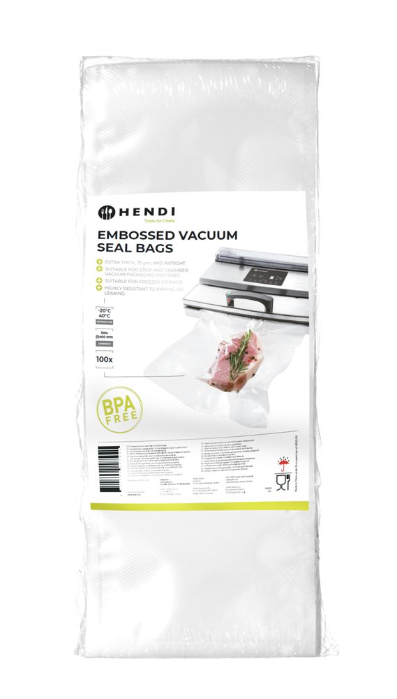 Sacs sous vide gaufrés, HENDI, 100 u., 150x400mm